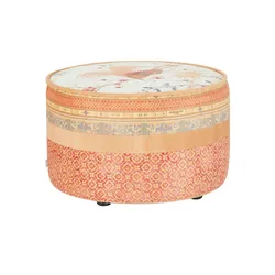 bassetti by SCHRÖNO Pouf aus Velours Tino ¦ orange ¦ Maße (cm): H: 39  Ø: 63