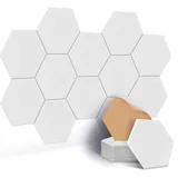 Akustikpaneele selbstklebend sechseckig 12St., JAMELO Akustikplatten aus Polyester zur Schalldämmung, 30 x 26 x 1 cm Schallabsorber Schallschutz für die Wand Decke Tür vom Studio Büro Weiß