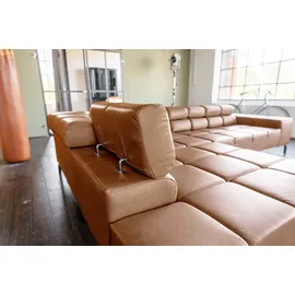 KAWOLA Sofa NELSON Ecksofa Leder cognac Recamiere rechts