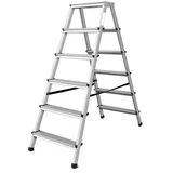 VaGo Leiter Trittleiter Klappleiter 2x6 Stufen zweiseitige Haushaltsleiter