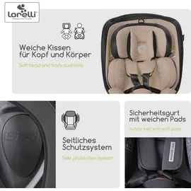 Lorelli Kindersitz Aviator, (40-150cm) 360° drehbar, verstellbar, Isofix beige
