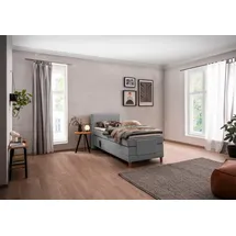 Alina Boxspringbett ALINA "Primus", grau (anthrazit xbo 9), B:102cm L:212cm, Struktur fein XBO (100% Polyester), Komplettbetten, Boxspringbett, mit motorischer Verstellung, inkl. Matratzen und Topper