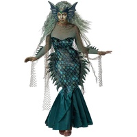 Generique - Böse-Meerjungfrau-Kostüm Meerhexe Halloween blau-grün - S (38/40)
