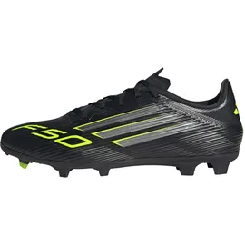 adidas F50 League FG/MG - Core Black/Iron Metallic/Lucid Lemon, 48