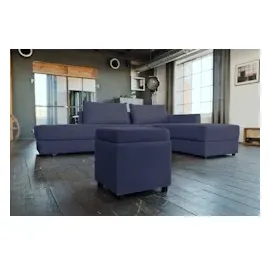 KAWOLA Hocker mit Stauraum IDA Stoff dunkelblau