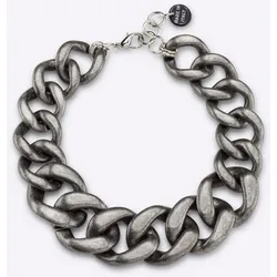 Collier HEINE, Damen, Gr. N-Größe, Kunststoff-Metall, silber (altsilberfarben), Kunststoff, Metall, modisch, Halsketten