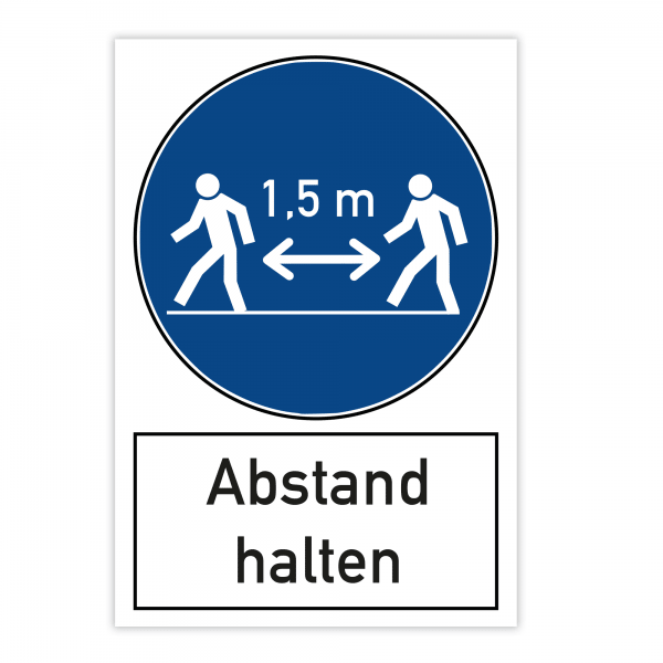 Warnschild - Abstand halten (200x300 mm)