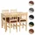 Mendler Esszimmer-Set HWC-F77, Sitzgruppe Esszimmergruppe, Massiv-Holz Kiefer Stoff Landhaus 110cm ~ natur Polster terrakotta