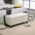 Homcom Sitzbank Polsterbank mit Stauraum Truhenbank Flur Schlafzimmer Wohnzimmer leinenartiges Polyester Gummiholz Cremeweiß 100 x 40 x 44 cm