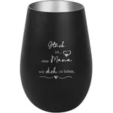 der-porzellan-laden Windlicht mit Gravur Glück ist eine Mama wie Dich zu haben Glas Schwarz/Silber