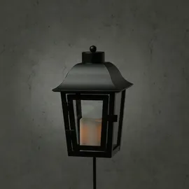 MARELIDA Grablaterne mit Mini LED Kerze | Grablampe mit 2 wechselbaren Spitzen/Erdspieß -...