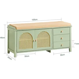 SoBuy Moritz Schuhschrank 100 x 34 x 45 cm grün