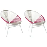 Beliani Cocktailsessel Bunt Weiss Beige Rosa 76x76x85