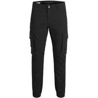 JACK & JONES Cargo Hose Slim Fit Paul in Schwarz-W29 / L30