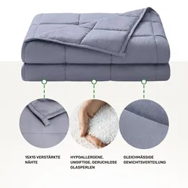 DAILYDREAM Gewichtsdecke für Erwachsene aus 100% Baumwolle, Edition"Grau" - 7 KG / 155x200cm - Gewichtete Decke - Grau