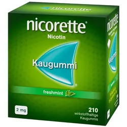 nicorette 2 mg Nikotinkaugummi freshmint zur Raucherentwöhnung 210 St Kaugummi