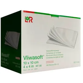 ApoHomeCare GmbH Vliwasoft 10x10CM Steril 6 Lagig Vliesstoffkomp.