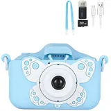 BEEOFICEPENG Kinderkamera Digitalkamera für Kinder Spielzeug Fotokamera für Kinder mit 32 GB SD-Karte für Mädchen und Jungen (Blau)