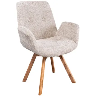 Riess-Ambiente Drehbarer Esszimmerstuhl Baltic Bouclé beige Eiche