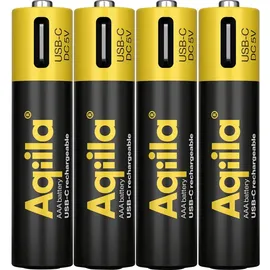 aqiila AAA USB-C® Akku Li-Ion 600 mAh 1.5 V 4 Stück,