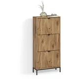 livinity® Aterno 60 x 130 x 24 cm mit 3 Schubladen / braun