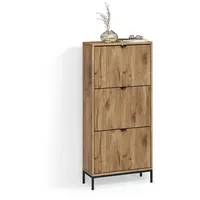 livinity® Aterno 60 x 130 x 24 cm mit 3 Schubladen / braun
