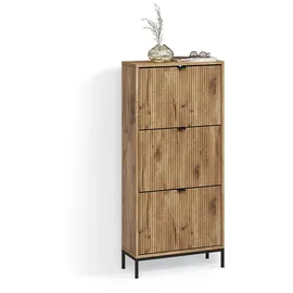 livinity® Aterno 60 x 130 x 24 cm mit 3 Schubladen / braun