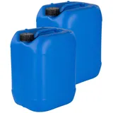 kanister-vertrieb® 2x 20 L Kanister Wasserkanister Kunststoffkanister blau DIN61+ Etiketten