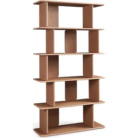 [en.casa] Bücherregal Gäljami 180 x 100 x 35 cm Walnussoptik
