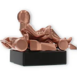 Pokal Metallfigur Go-Kart bronze auf schwarzem Marmorsockel 10,5cm