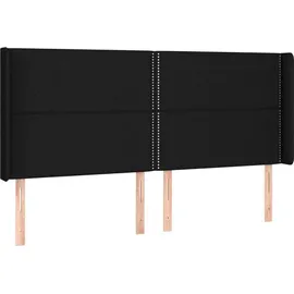 vidaXL Boxspringbett mit Matratze & LED Schwarz 180x200 cm Stoff
