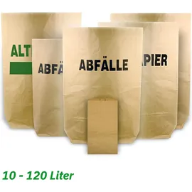 Hypafol Funny Bio-Papierbeutel 10 l unbedruckt 300 Stück | kompostierbare Papiertüten | Kraftpapier