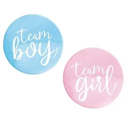 10 Team Junge & Team Mädchen Buttons