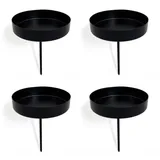 Kerzenhalter Adventskranz Stumpenkerzen Schwarz 8cm 4er,Kerzenteller Für Adventskranz Stumpenkerzen,Ohne Dorn Adventsteller Kranz Zum Stecken Für Kerzen Weihnachten Deko Tischdeko