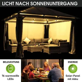 Brast Pavillon Aluminium Infinity 4 x 4 m inkl. Moskitonetz Beige