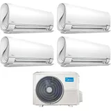 Midea - quadri split inverter klimagerät serie breezeless+ 9+9+9 mit m4oe-28hfn8-q r-32 wi-fi integrated 9000+9000+9000 - neu