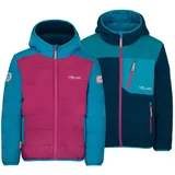 TROLLKIDS Sandvika Turnover Jacke - Bright Berry / Dark Turquoise / Madeira Blue - 152 cm