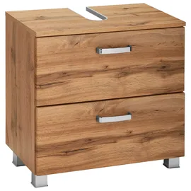 WELLTIME Waschbeckenunterschrank WELLTIME "Ravenna", braun (eichefarben), B:60cm H:59cm T:35cm, Schränke, Waschbeckenunterschrank, Breite 60 cm, mit Soft-Close-Funktion