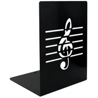 Mugesh Buchstütze Violinschlüssel/Notenschlüssel mit Zeilen (2-Stück-Set) aus Metall