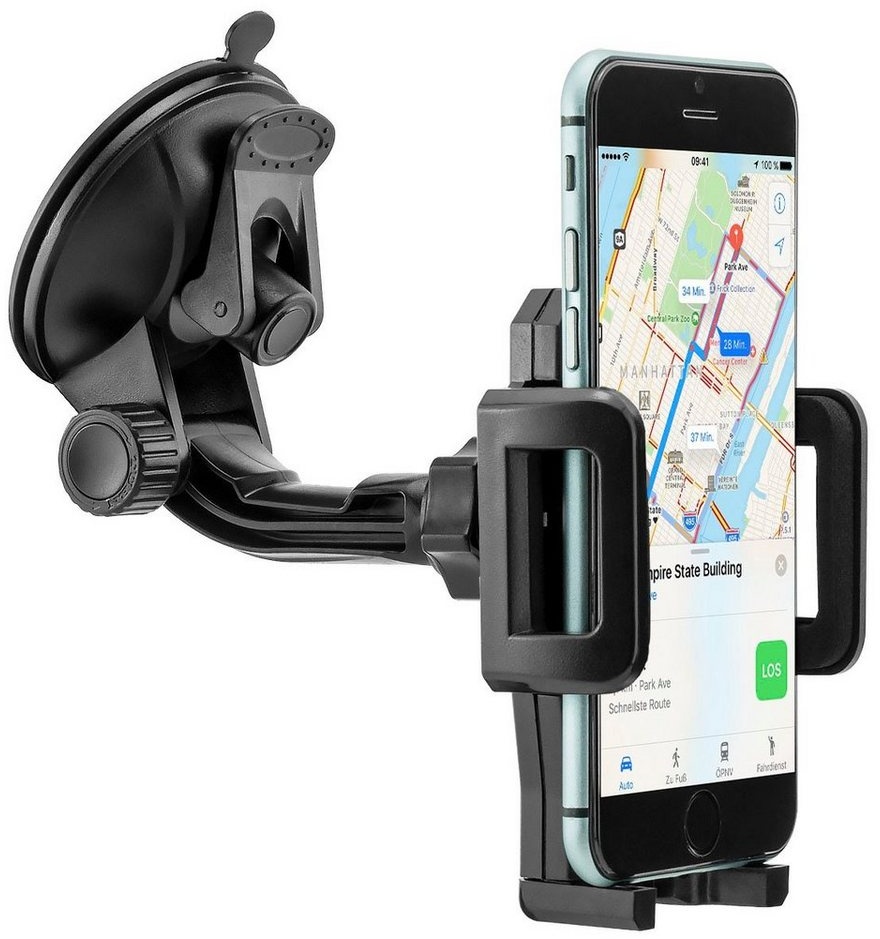 MidGard Autohalterung für Handy Halterung - Armaturenbrett & Windschutzscheibe Smartphone-Halterung schwarz
