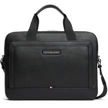Tommy Hilfiger Laptoptasche TOMMY HILFIGER "TH CENTRAL COMPUTER BAG", Gr. B/H/T: 39cm x 28cm x 5,5cm, schwarz, Lederimitat, Taschen Laptoptasche, Unisex Geschäftstasche, Notebooktasche mit zusätzlichem Tragegriff