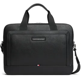 Tommy Hilfiger Laptoptasche TOMMY HILFIGER "TH CENTRAL COMPUTER BAG", Gr. B/H/T: 39cm x 28cm x 5,5cm, schwarz, Lederimitat, Taschen Laptoptasche, Unisex Geschäftstasche, Notebooktasche mit zusätzlichem Tragegriff