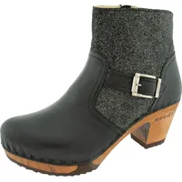 Woody Damen Tina Clog Stiefelette, Schwarz-Argento, 37 EU