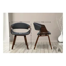 CLP 2er Set Esszimmerstuhl Foley Mit Kunstleder- Oder Stoffbezug I Küchenstuhl Mit Armlehne Und Holzgestell