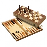 Philos 2509 - Schach-Backgammon-Dame-Set, Feld 40 mm, KH 76 mm