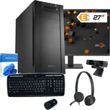 dcl24.de dcl24 Office PC Set komplett Ryzen 5 7500F, GT1030 2GB - 1000GB SSD, 16GB DDR5, 6x5.0 GHz, WLAN, 27" Monitor, Maus, Tastatur, Headset, Windows 11 Pro