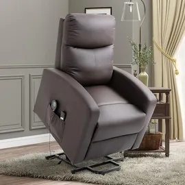 Homcom Sessel mit Aufstehhilfe Massagesessel mit Liegefunktion, Fernbedienung,