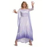 Disguise Damen Frozen Snow Queen Elsa Deluxe Kostüm, weiß/blau, Large (12-14) - Large (12-14)