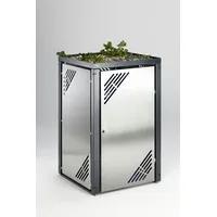 Proregal Robuster Mülltonnenschrank mit Pflanzendeckel Gasdruckdämpfer | HxBxT 127x77x81cm