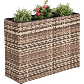 Estexo Polyrattan Hochbeet 77 x 27 x 60 cm beige/braun